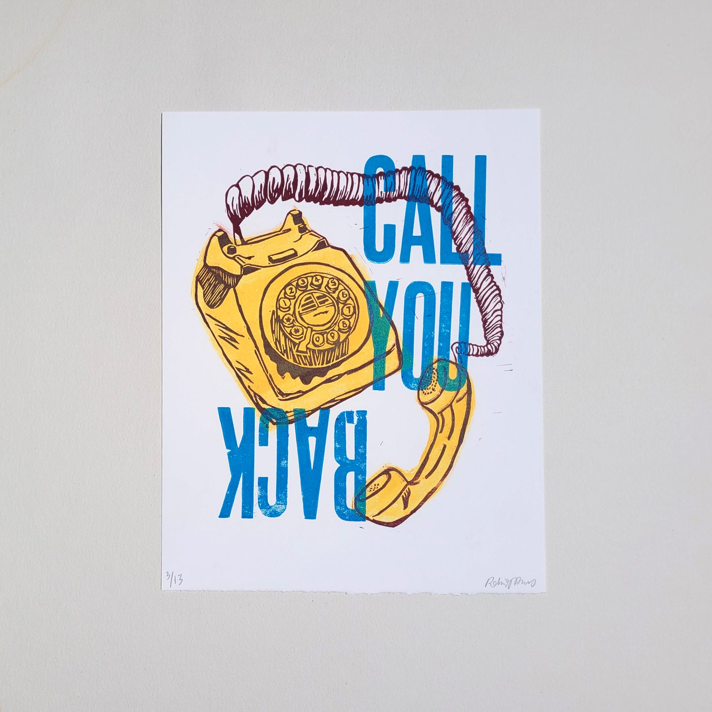 Call You Back Letterpress print