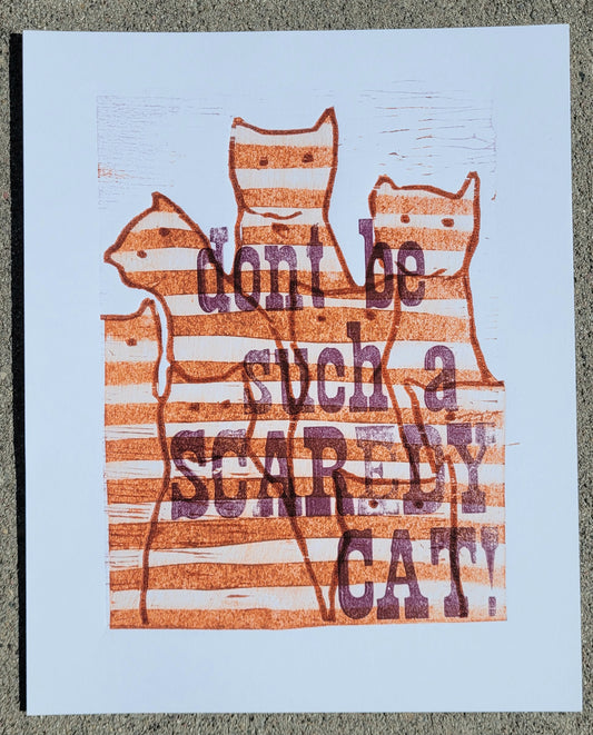 Scaredy Cat Relief Print